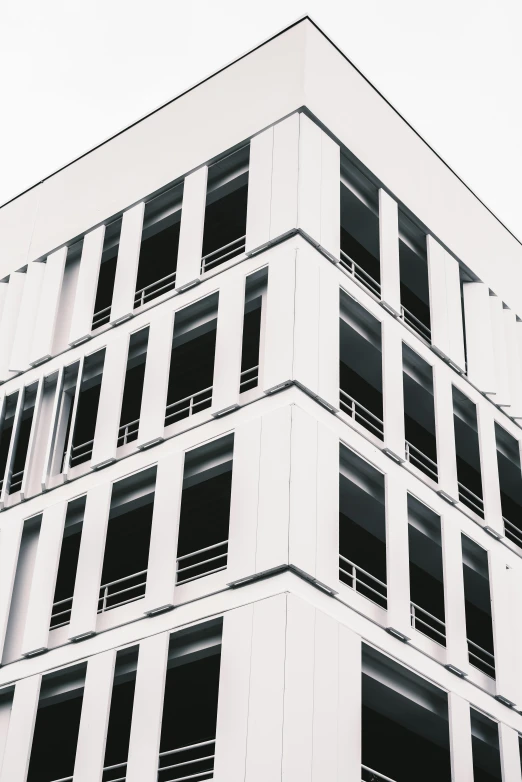 black and white pograph of a building that has been placed for pography