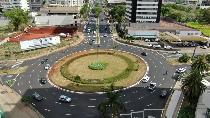 a big circle on the side of the road