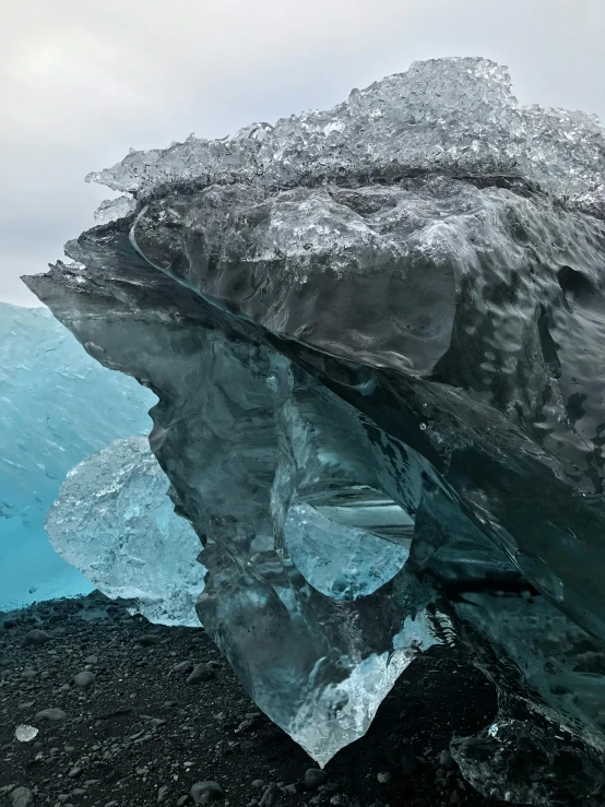 a mountain made of ice and rocks