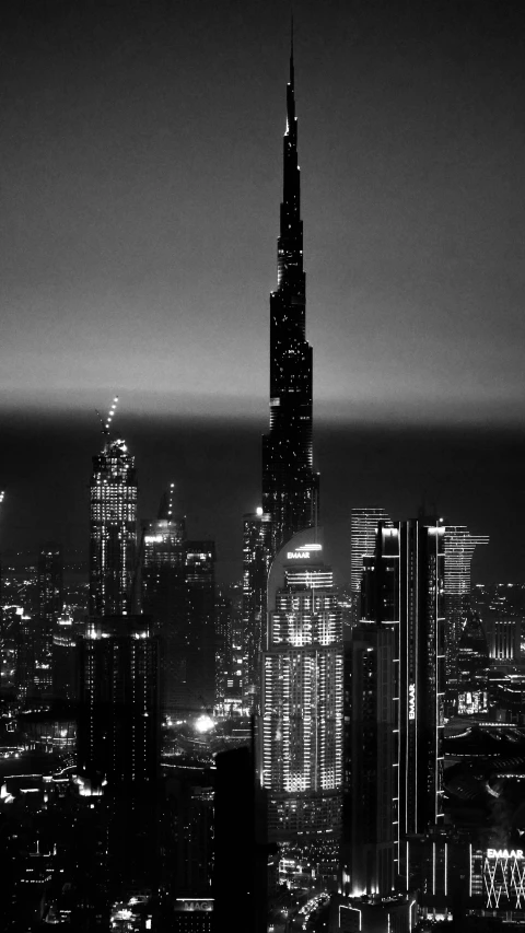 cityscape, building, night, black and white, skyscr