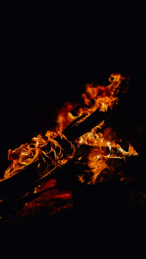 flames spread across the ground in a black background