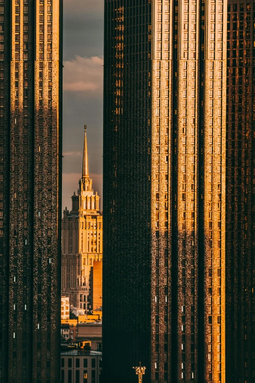 this is the reflection of two buildings in another building