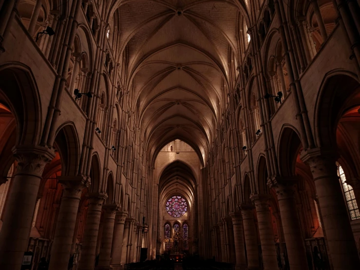 inside view of a church looking down on the floor and ceiling