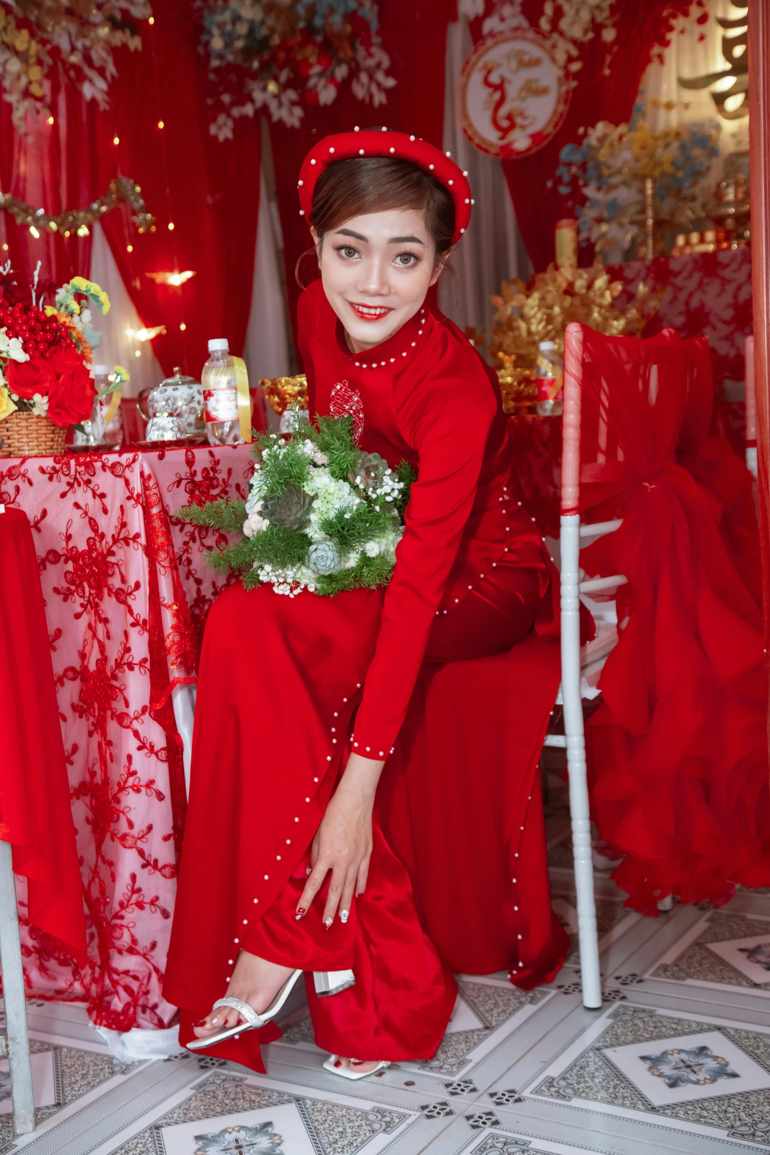 a woman posing in an old fashioned fashion