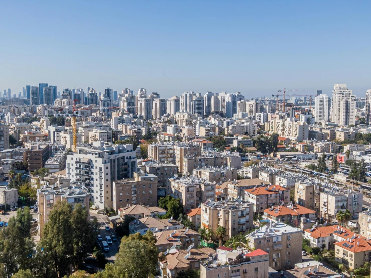 an overview of the city skyline and its high rise