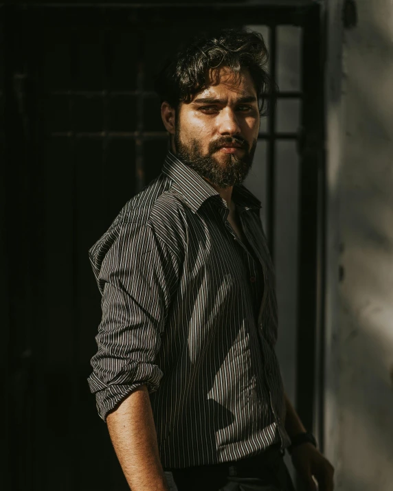 man standing outside wearing a tie and shirt