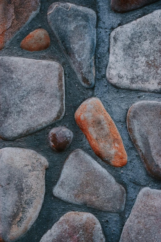 rock layers are shown with an orange colored substance