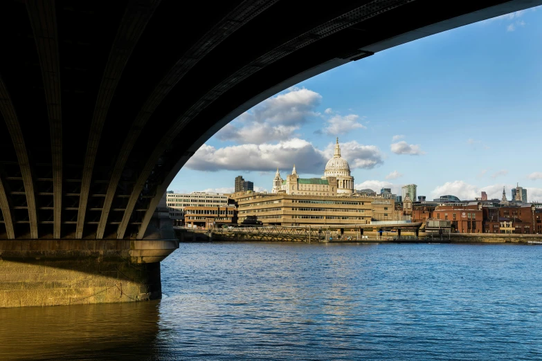 the view is of some large buildings in the city