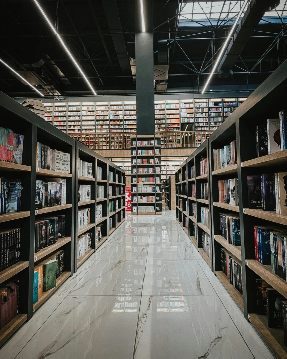 the interior of a bookshop filled with lots of books