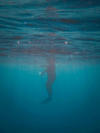 a person on a surfboard under water