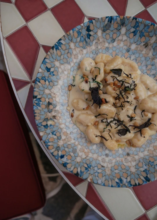 a plate with some food on top of it