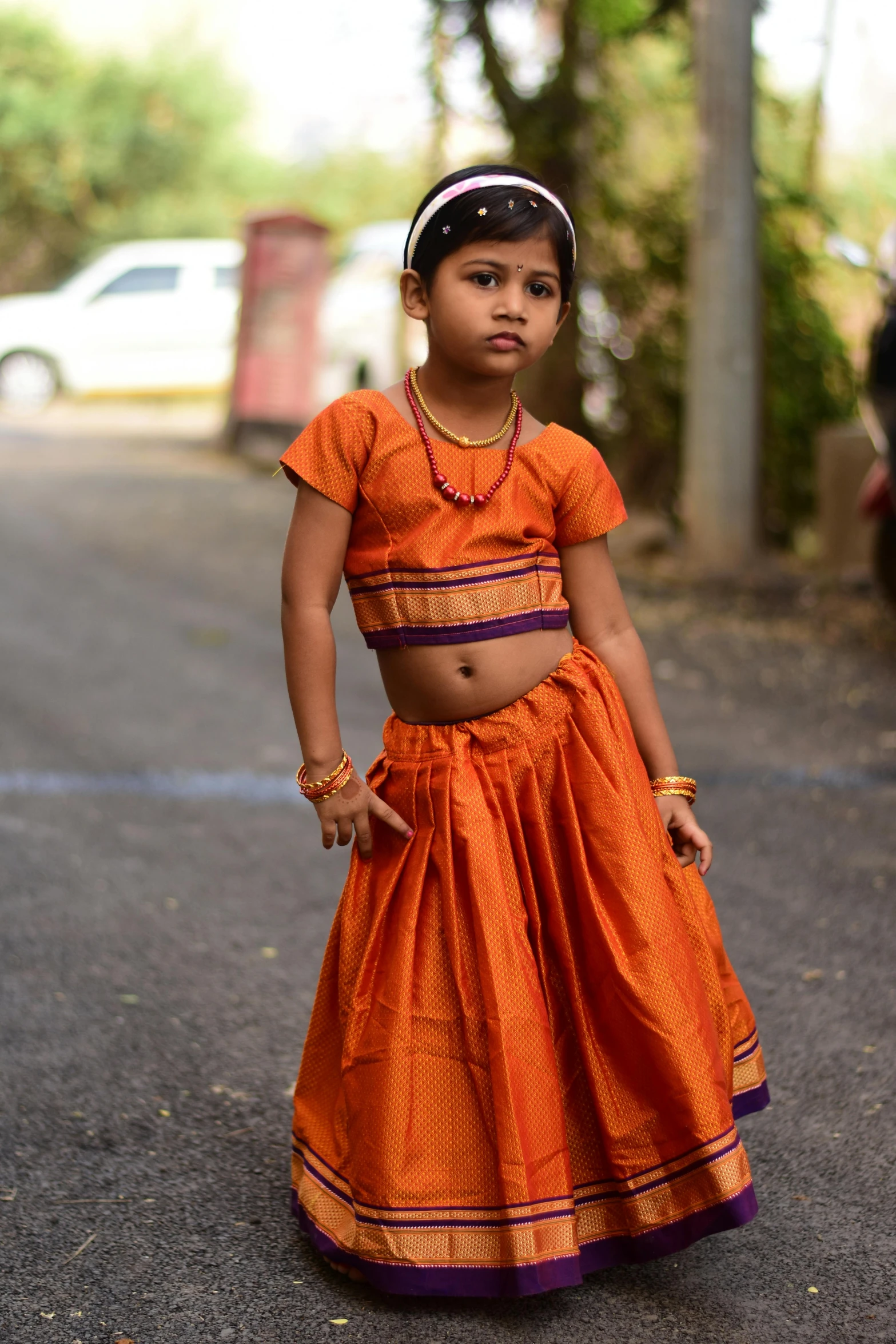  in traditional indian dress on street