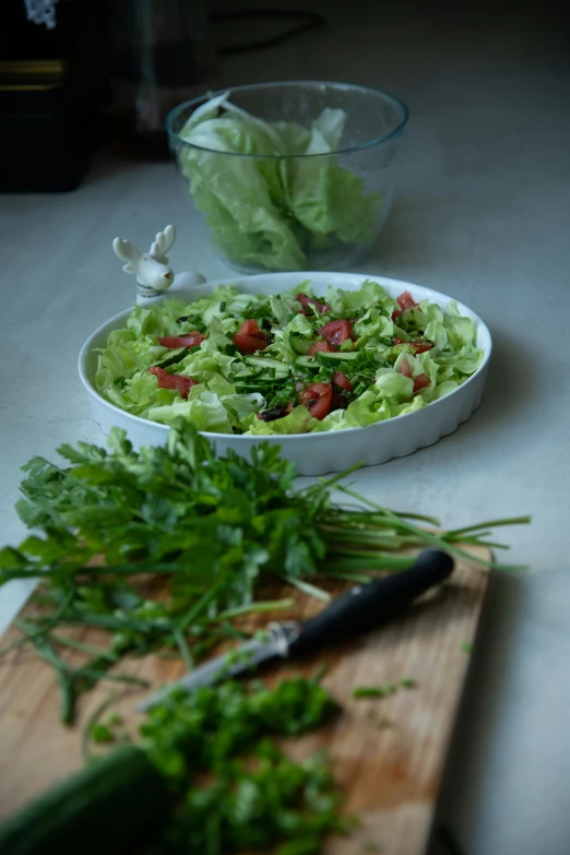 the salad is ready to be served to customers