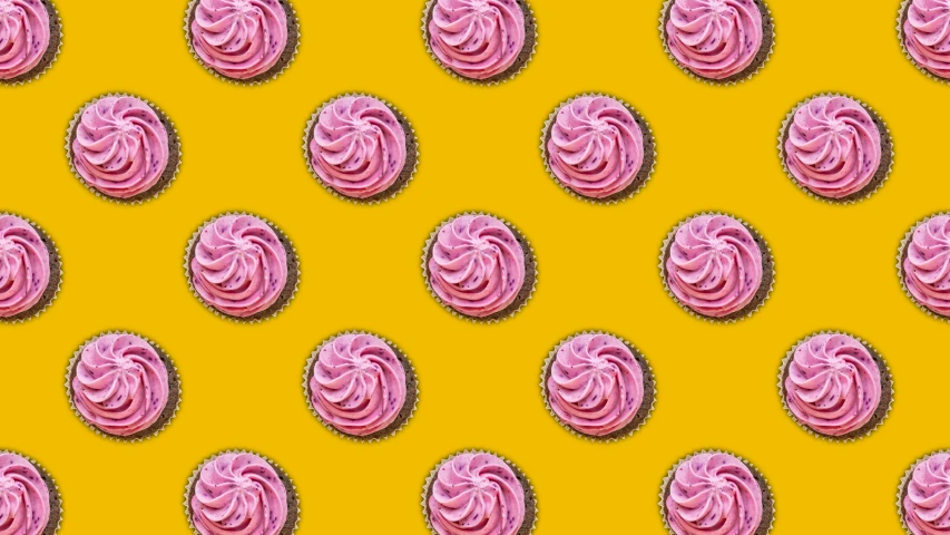 a cupcake pattern made with a pink frosting