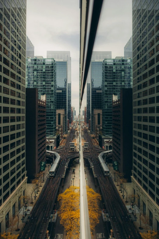 train tracks in a city setting in the middle of the day