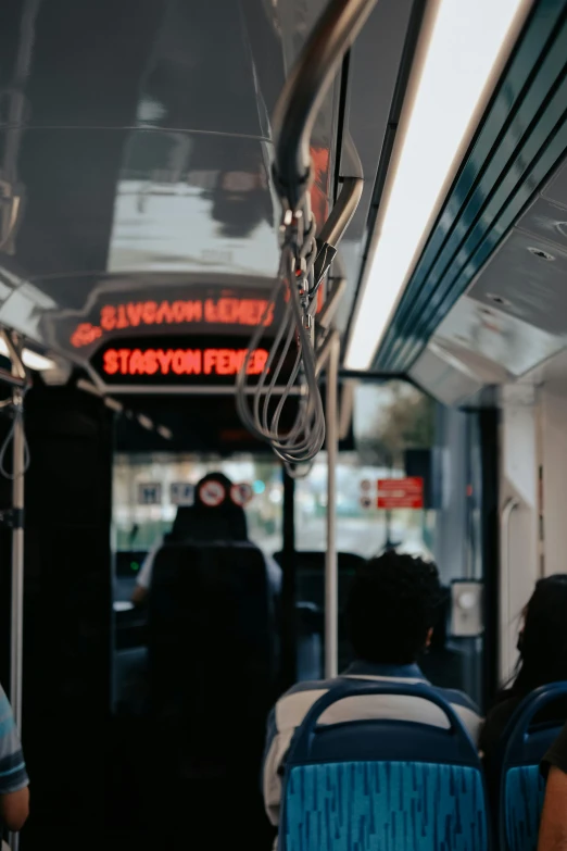 inside view of the interior of a bus