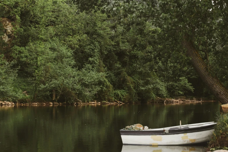 a boat that is sitting on the water