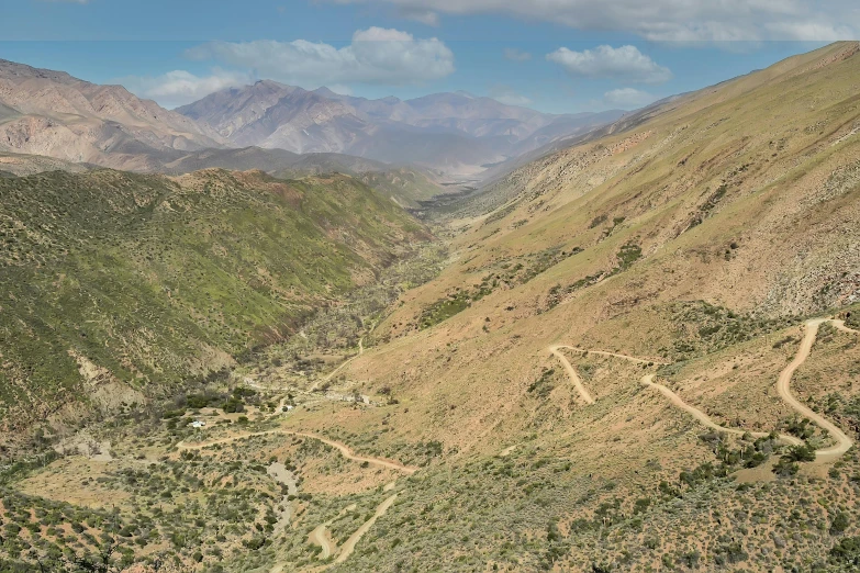 a winding road in the mountains surrounded by trees