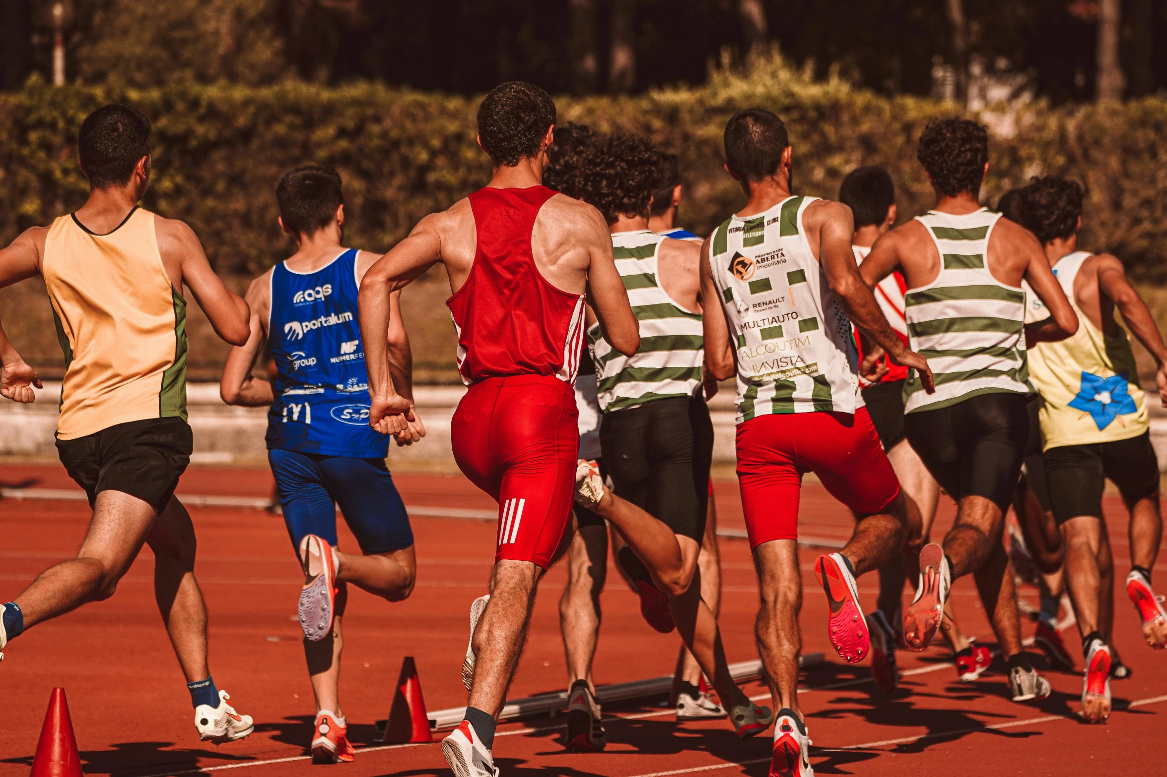 a group of athletes competing in a race