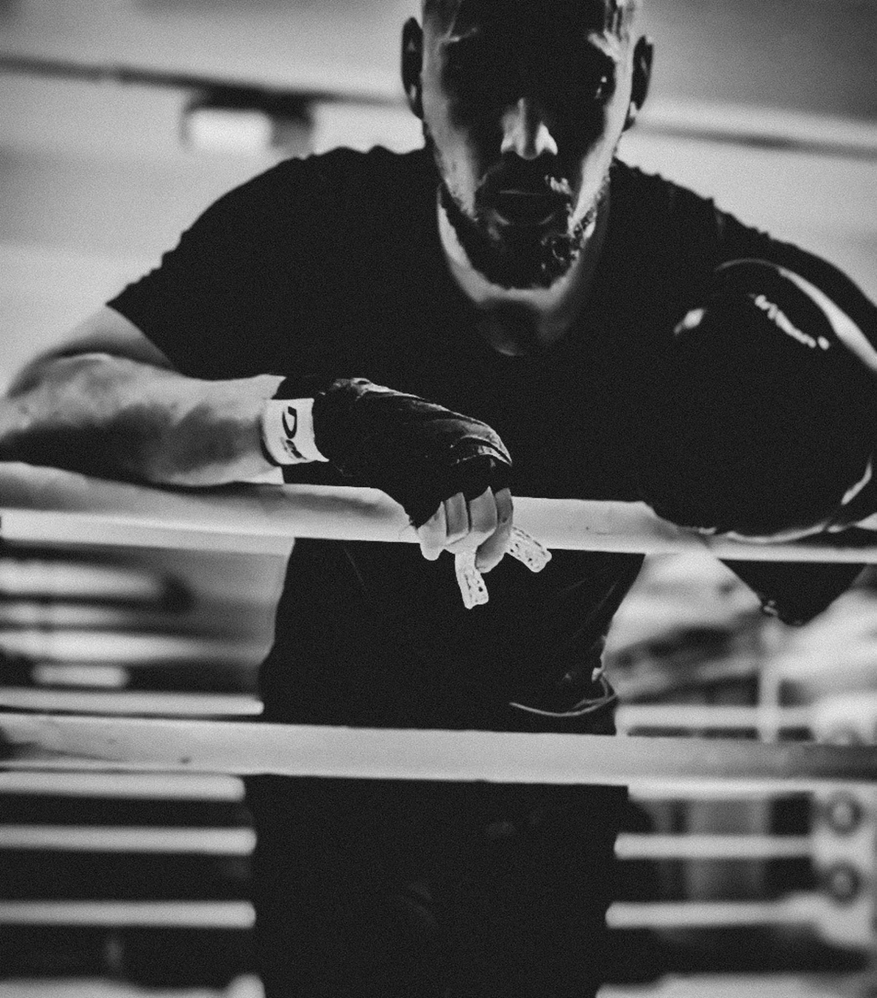 a man preparing a boxing punch in the ring