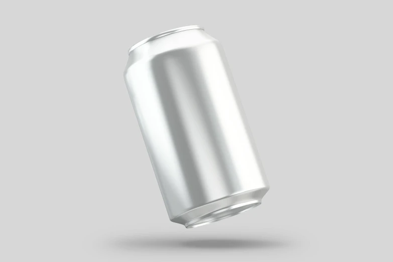 a white can on a gray background