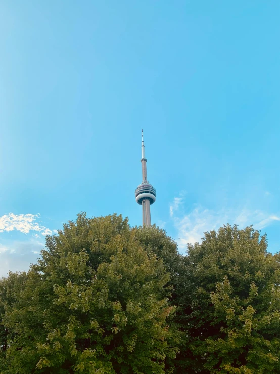 a beautiful view of the top of a tall building