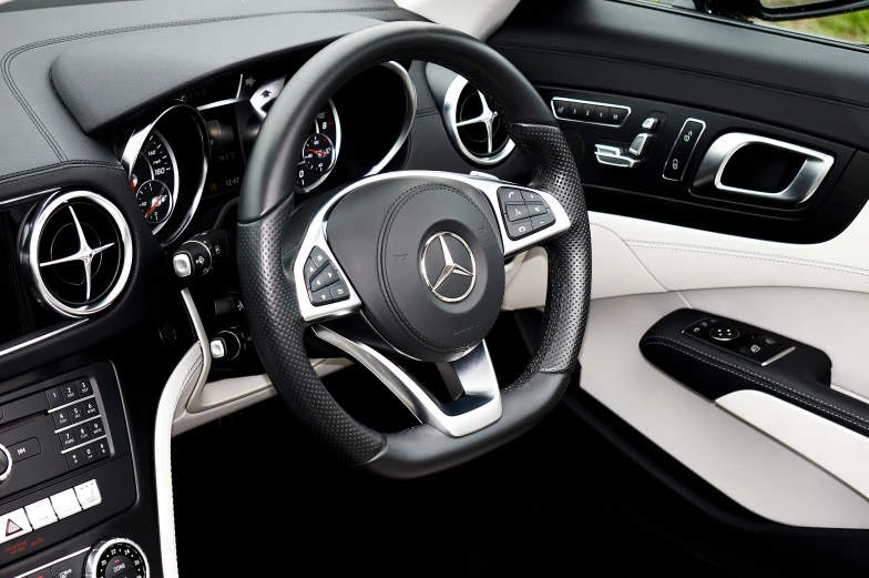 the steering wheel and dash of a vehicle