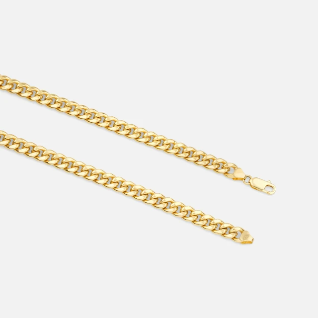 a mens 18 inch 14k yellow gold curb link celet