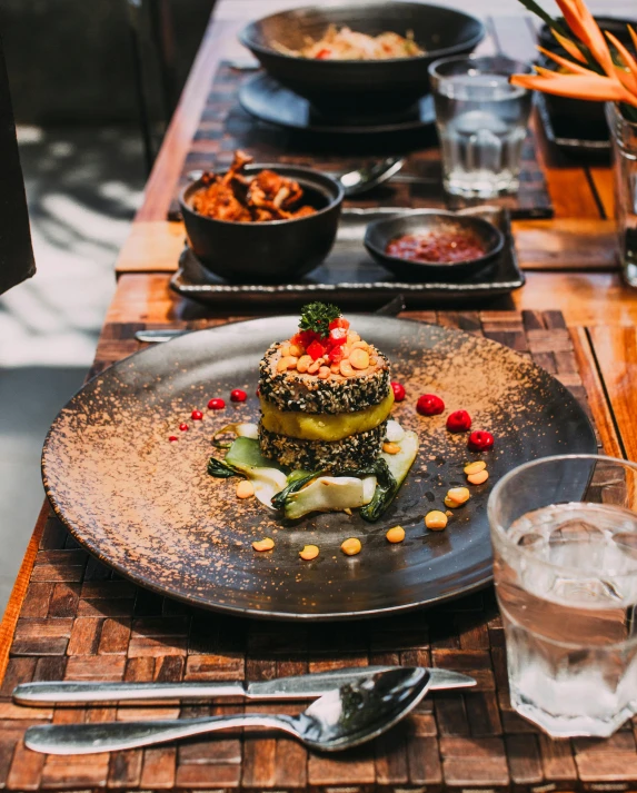 a table that has many dishes on it