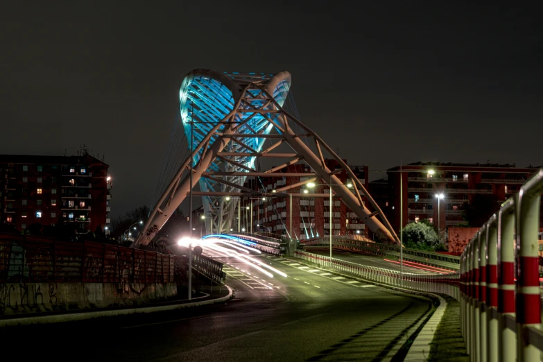 the bridge was constructed around a building under construction