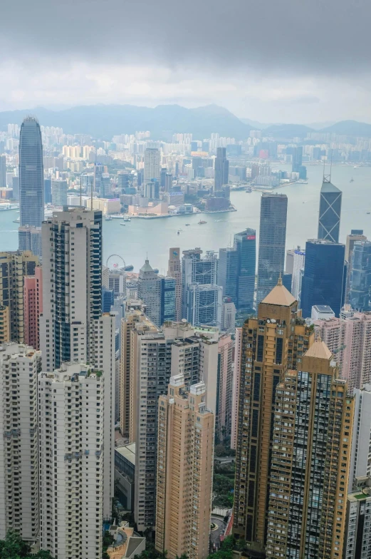 large skylines and buildings in front of the water