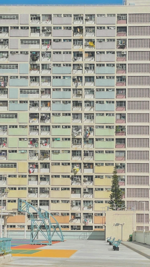 a tall building surrounded by large balconies