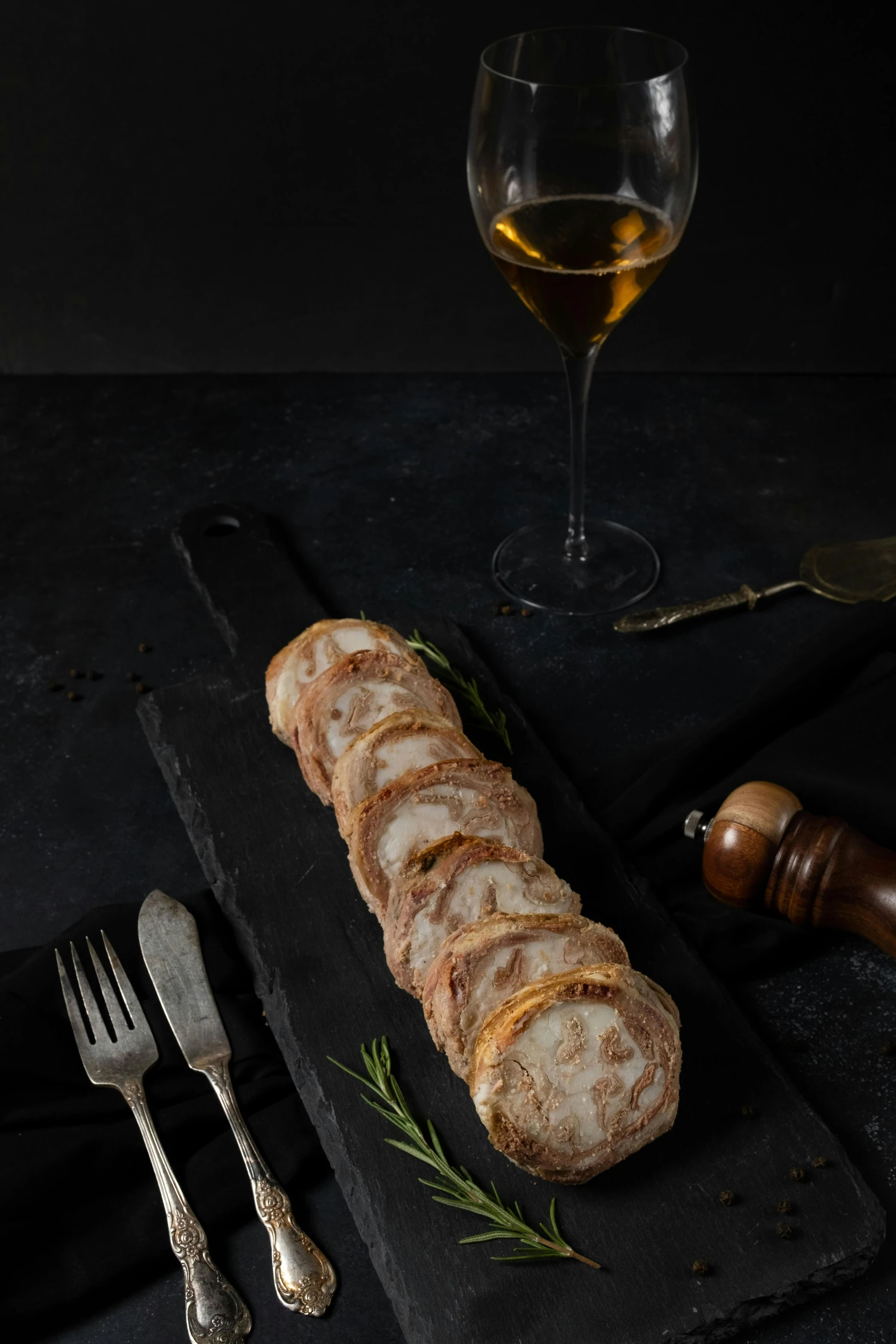 sliced bread that is sitting on a  board