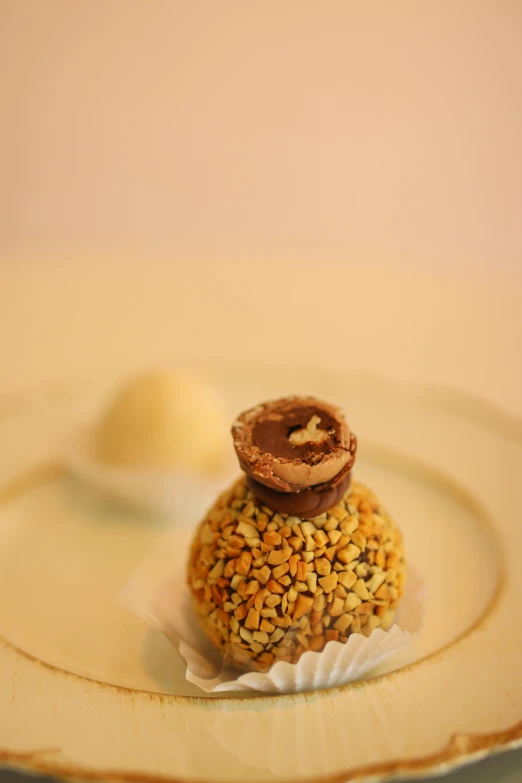 a plate with food items displayed on it