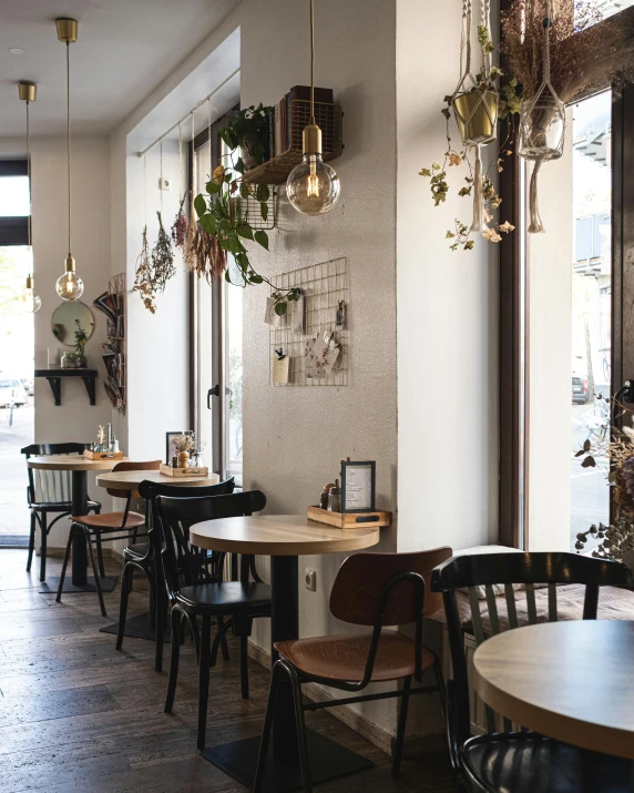 a long table and chairs in a building