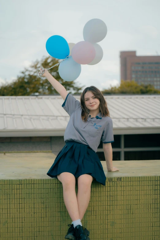 a person with some balloons on their head