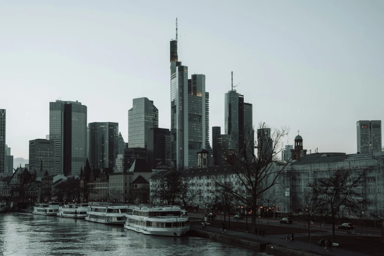 black and white pograph of the skyline of a city