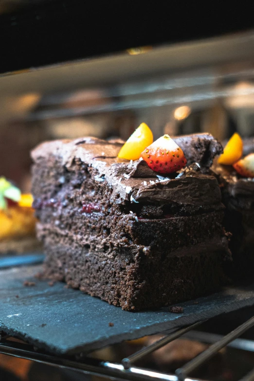 chocolate brownies that are sitting in a pan