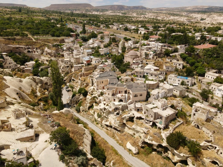 this is an aerial view of a village in a region