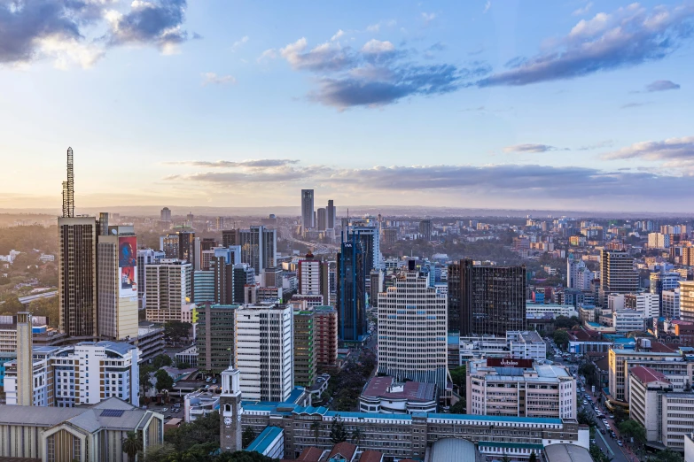 a large city with lots of tall buildings