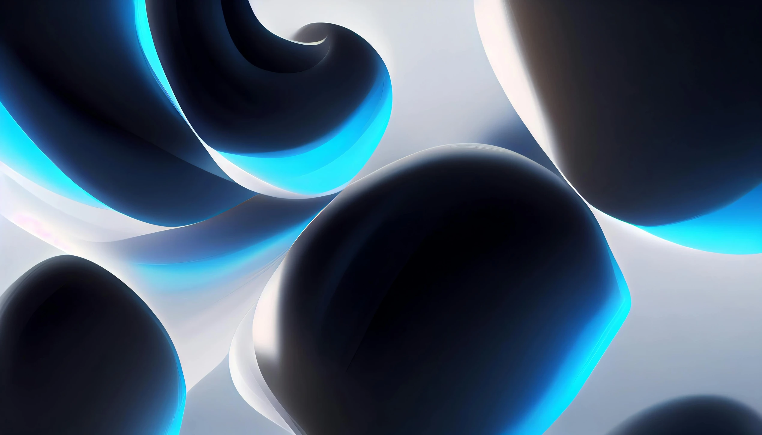 an abstract image of black and blue shapes