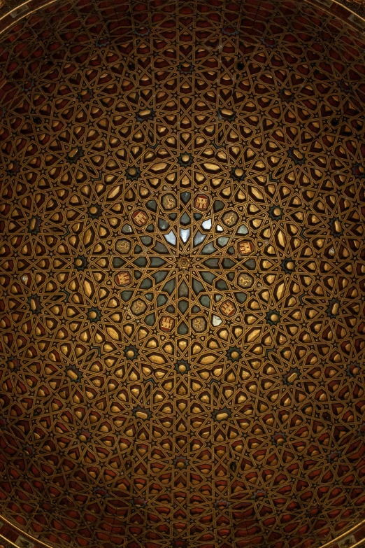 there is a pattern that appears to be on the ceiling