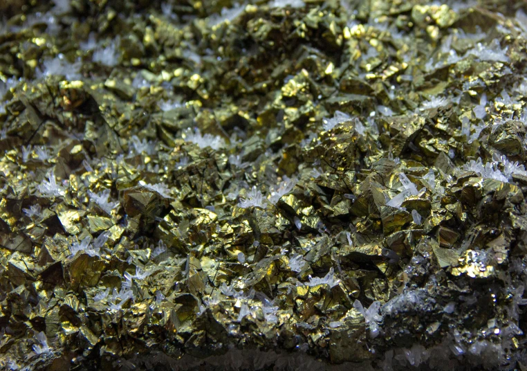 green crystals on the surface of a rock