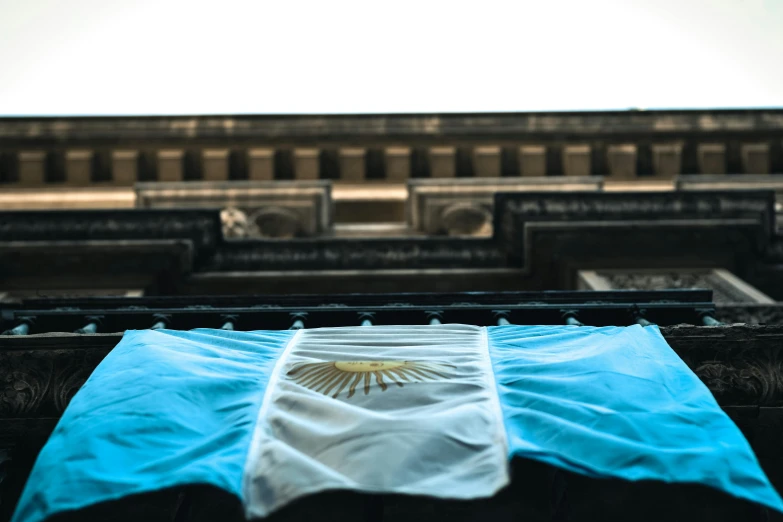 a bed with the flag on it and no sheets