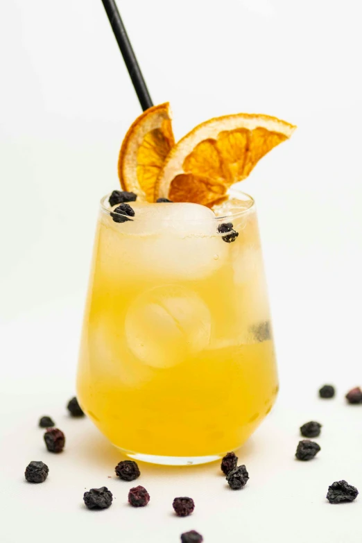 an orange, cranberry, and black curran cocktail