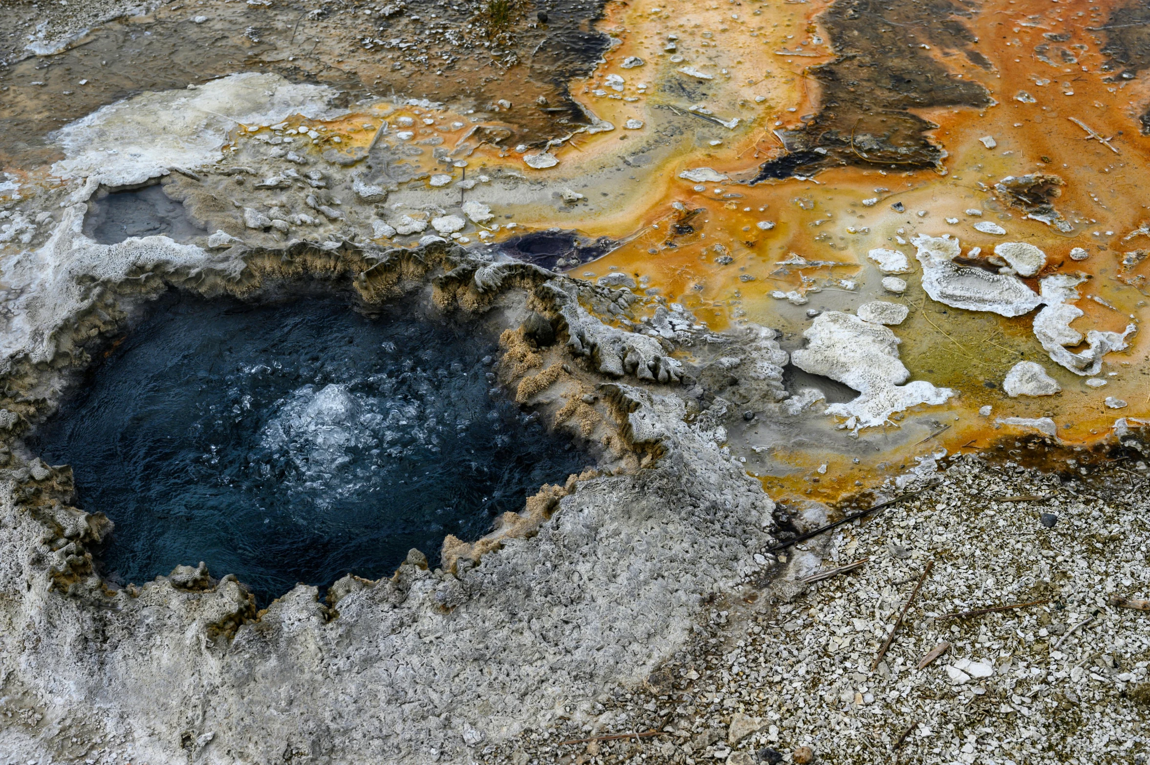 various pieces of old paint and mud on cement