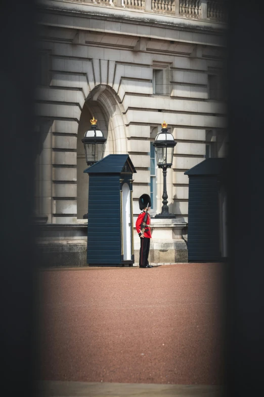 a person is standing in front of the guard