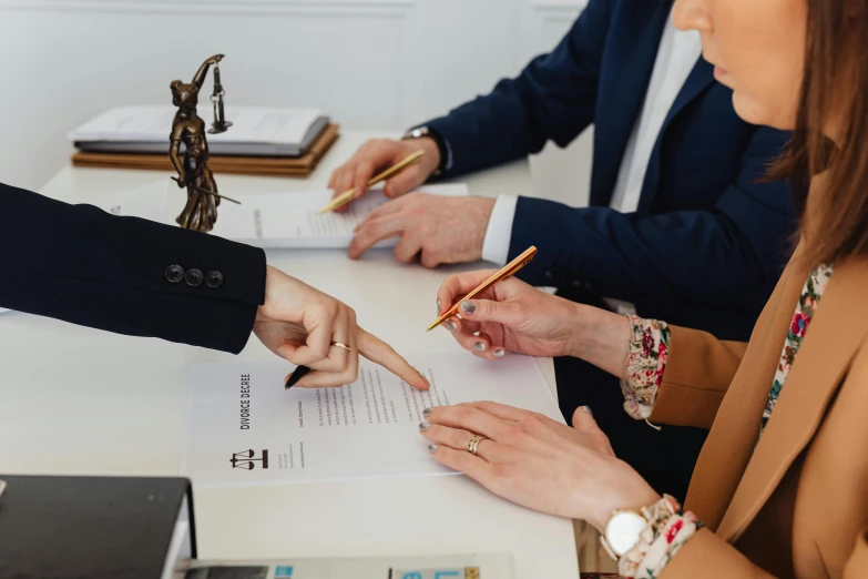 three business people working on a project