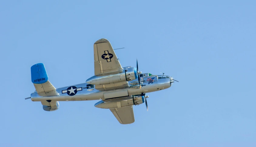 the propeller plane has two engines on it