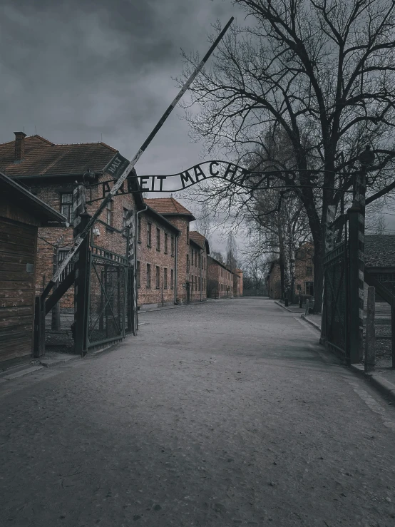 an image of street scene with an abandoned building